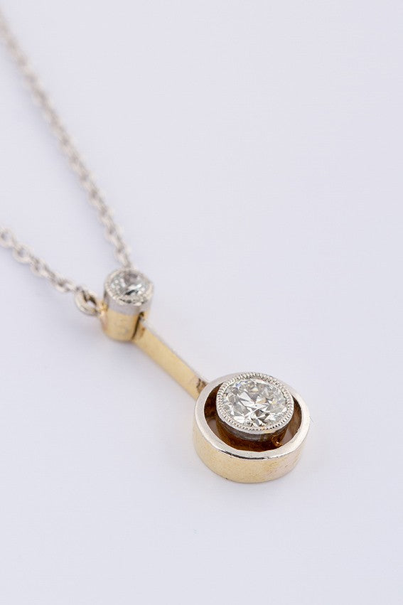 White/yellow gold Art Nouveau pendant