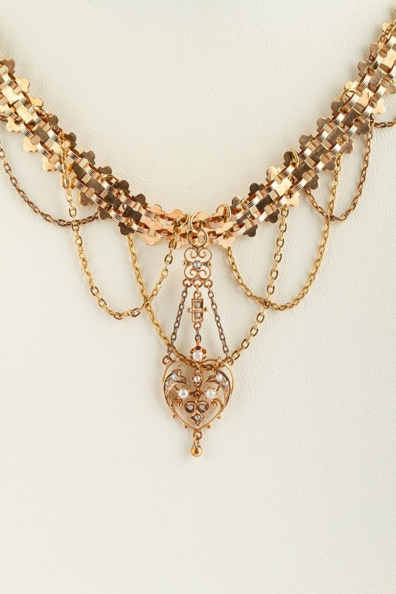 Gouden collier met parels