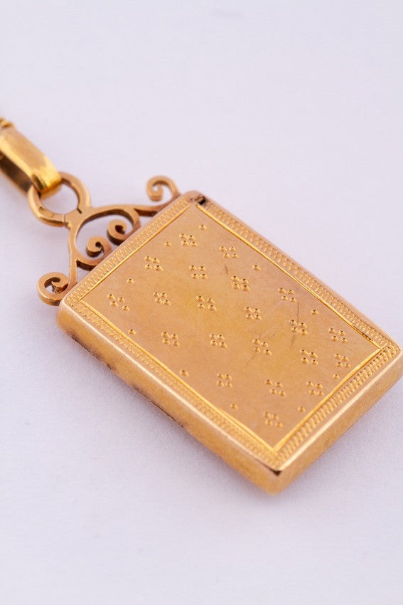 Antieke gouden hanger met saffieren en parels