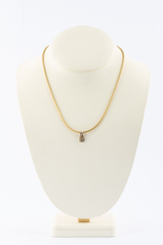 Wit/geel gouden hanger met een briljant