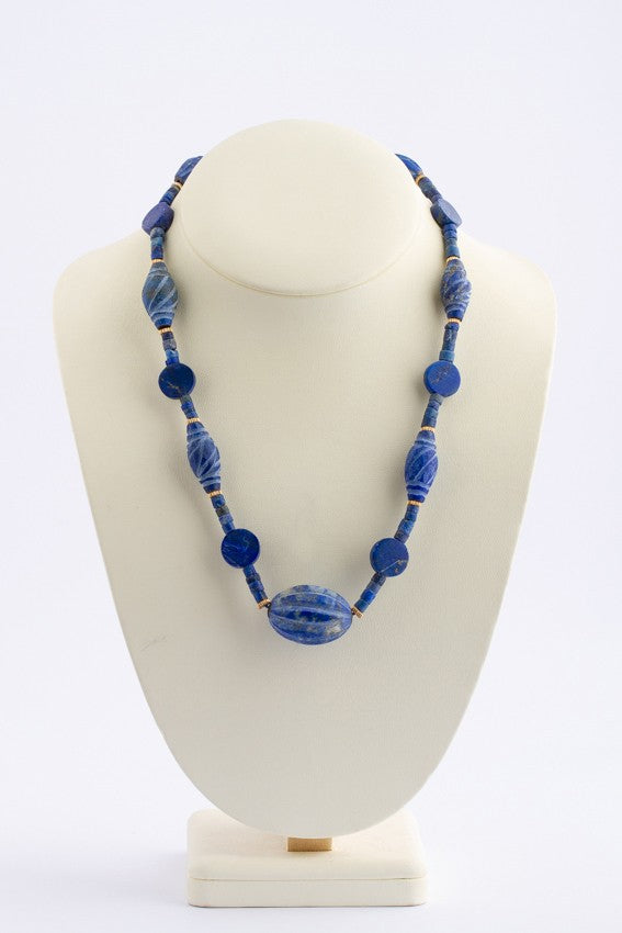 Lapis Lazuli necklace with gold beads