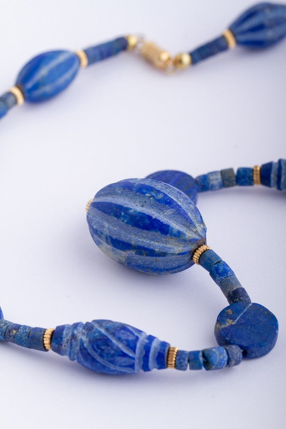 Lapis Lazuli necklace with gold beads