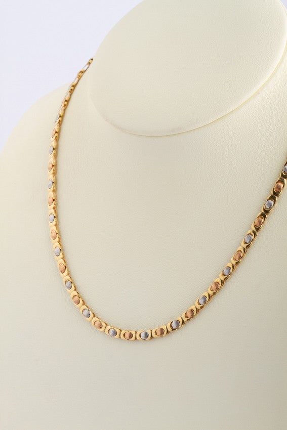 Gold tri-color gold necklace