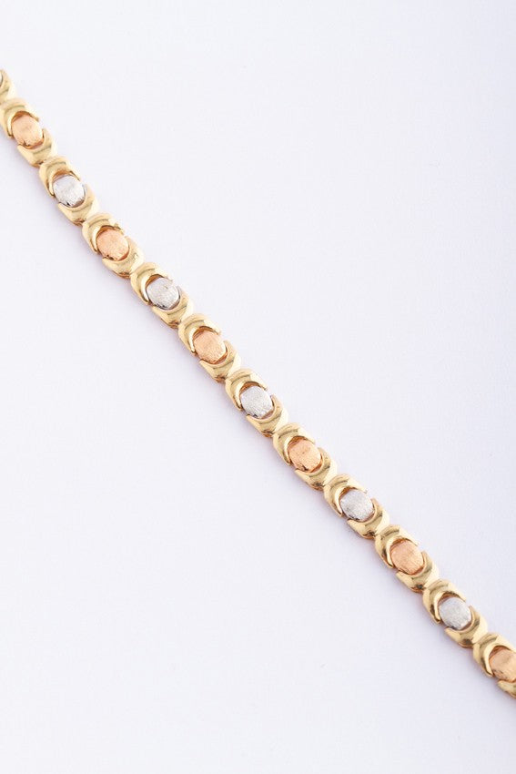 Gold tri-color gold necklace