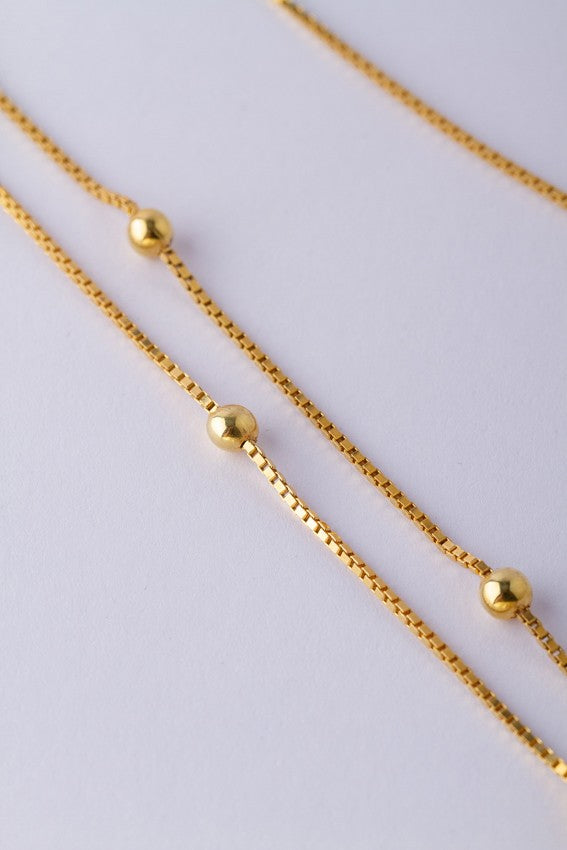 14 krt. gouden bolletjes collier.