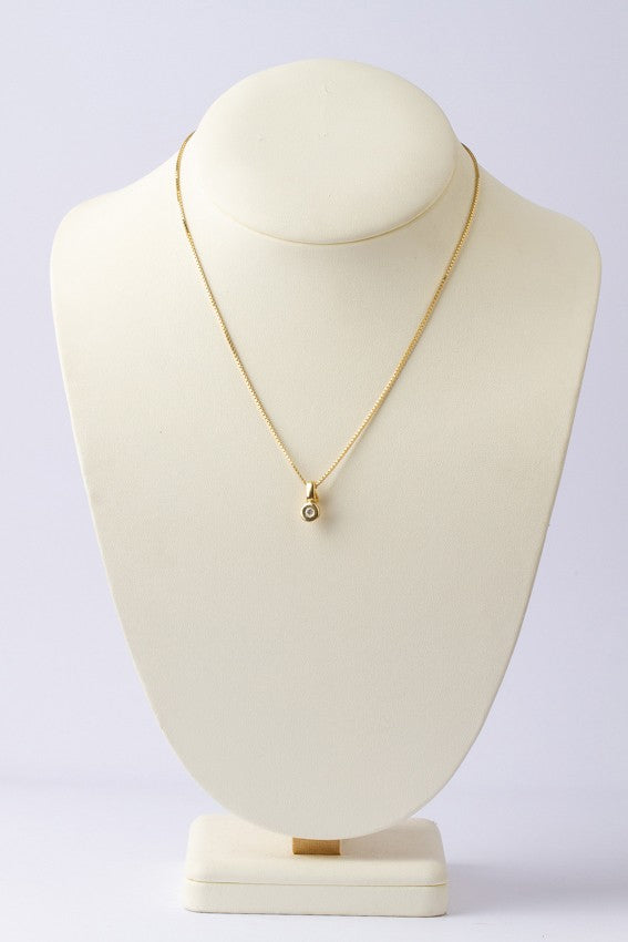 Gouden clip hanger met briljant aan gouden collier