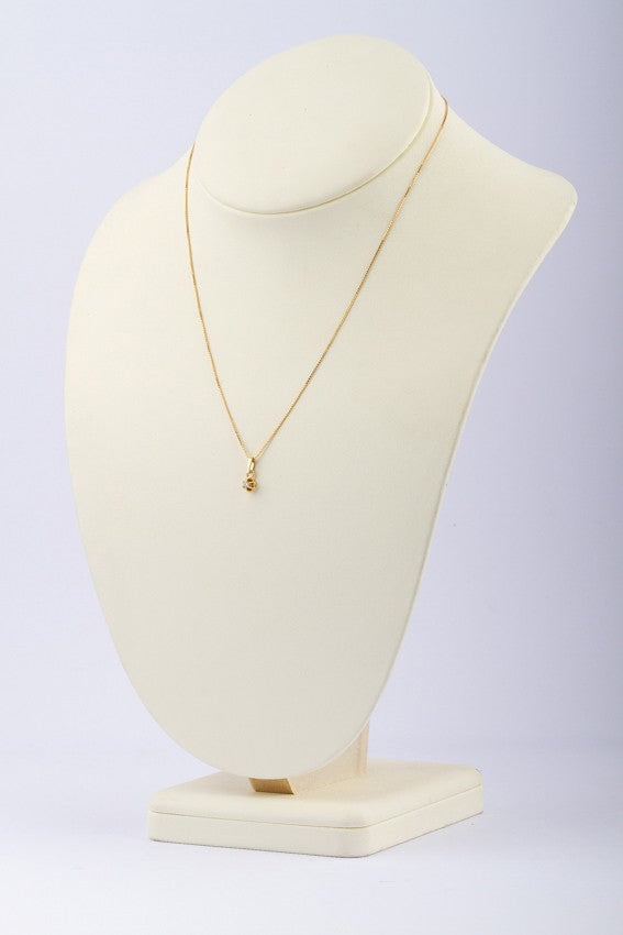 Gouden solitair hanger met een briljant