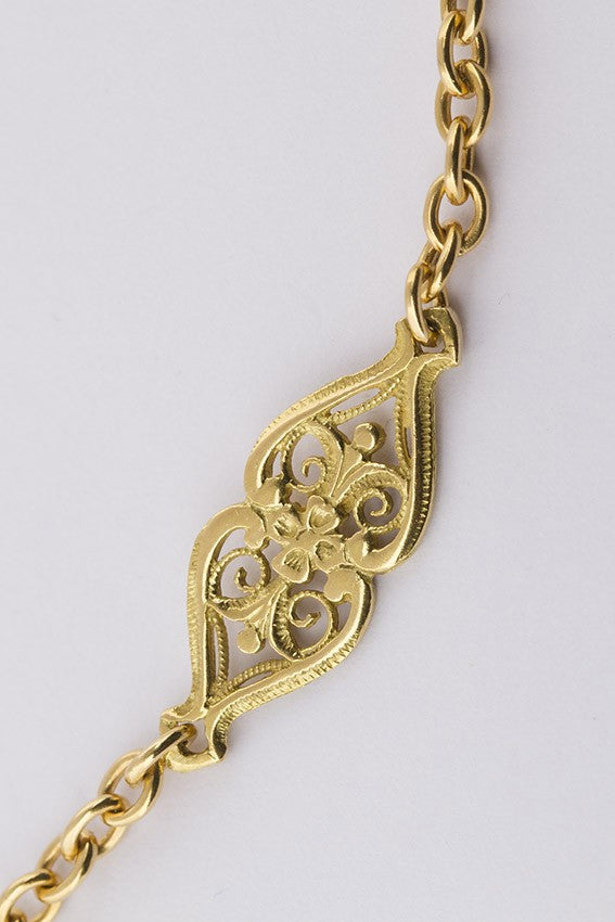 Antiek gouden schakel collier