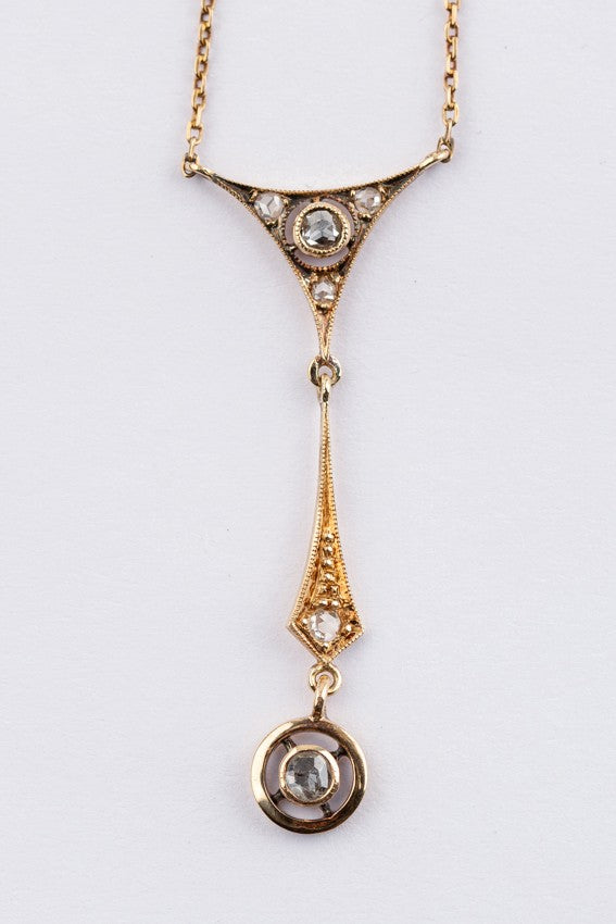 Antieke gouden hanger met diamanten