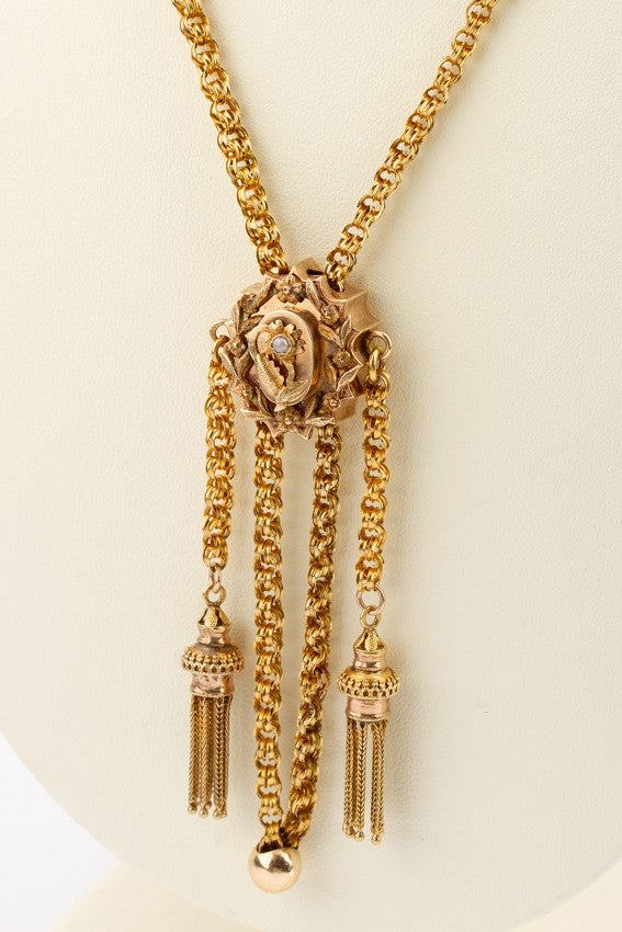 Antieke gouden schuifjes collier