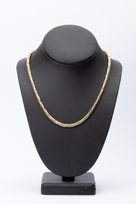 White/yellow gold link necklace