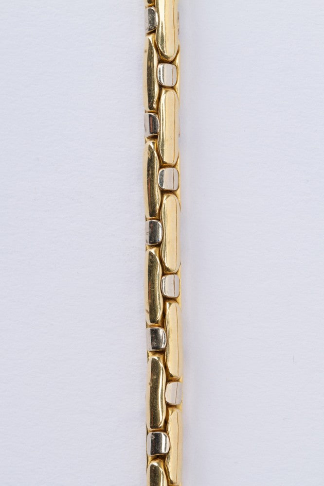 White/yellow gold link necklace