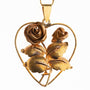 Gold bi-color rose/heart pendant