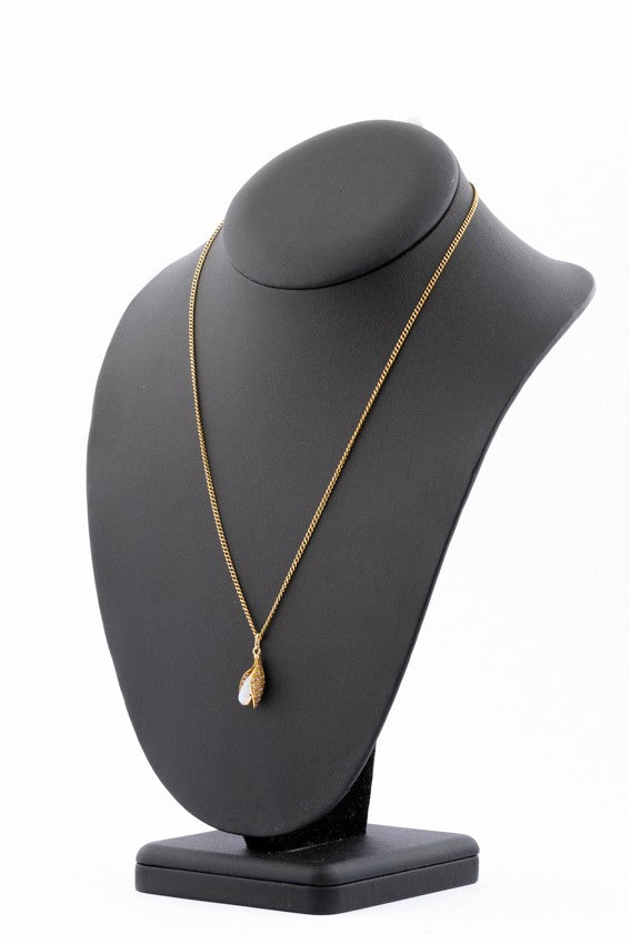 Gouden hanger met opaal en diamanten