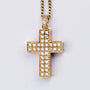 Gouden kruis met briljanten aan gourmet collier