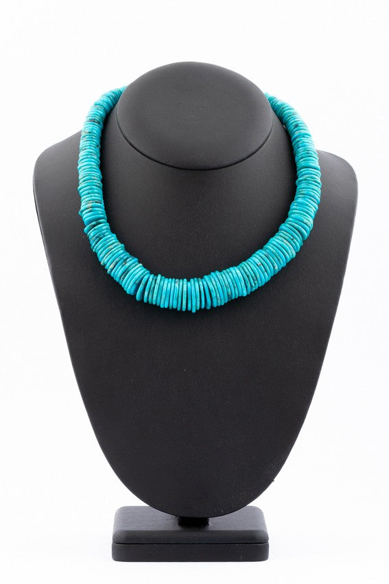 Turkoois collier met gouden bol slot