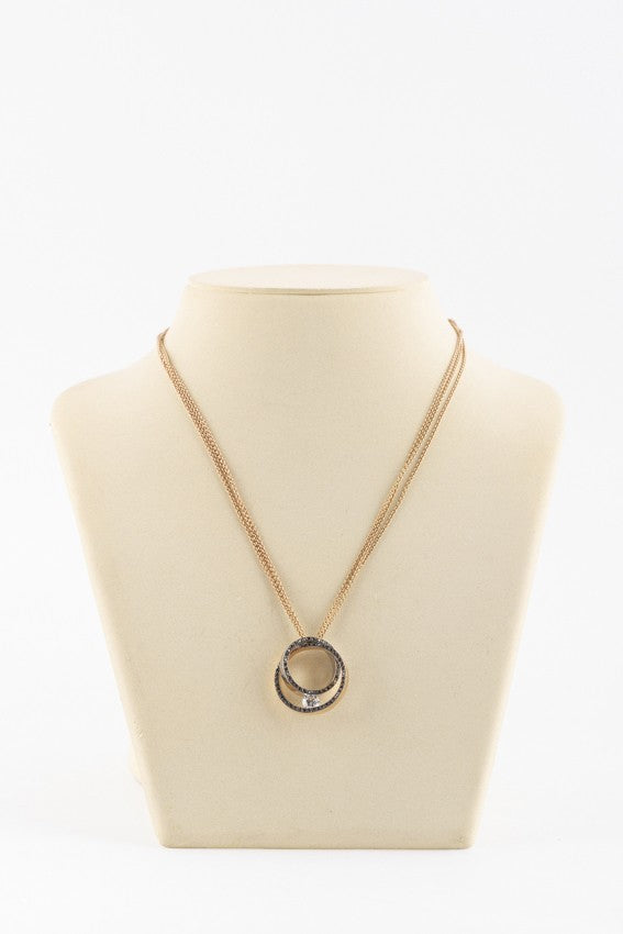 wit/rosé gouden hanger met een briljant van ca. 0.20ct.