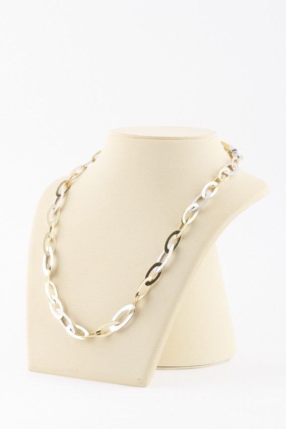 White/yellow gold link necklace