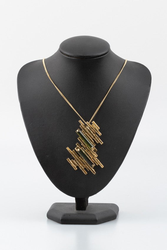 Gouden hanger met toermalijn