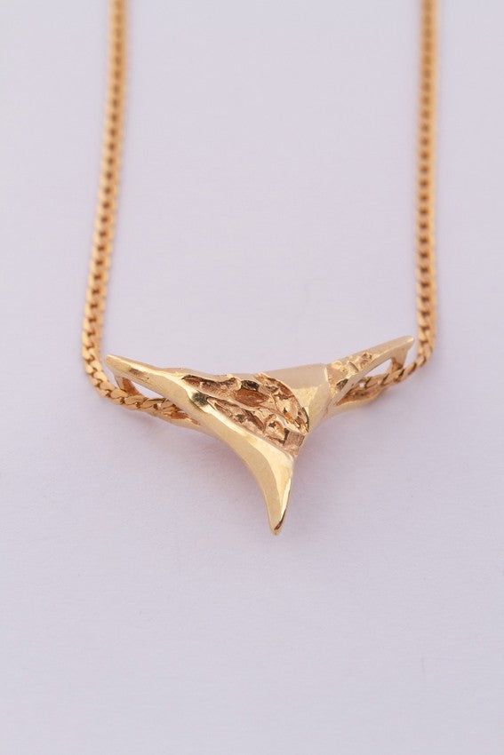 Gouden hanger aan gouden collier