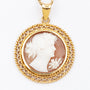 Shell cameo on gold necklace