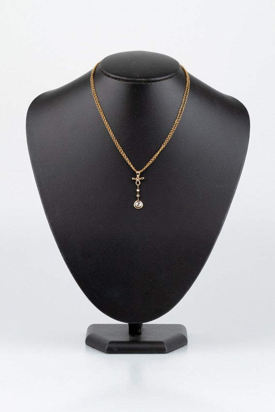 Gouden Art Nouveau hanger met diamanten