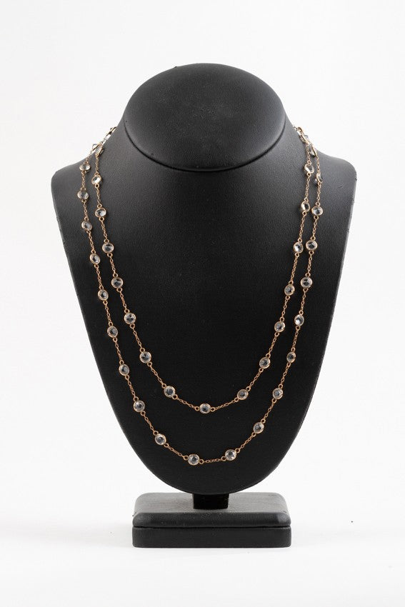 Lang schakel collier met spinel (BWG)