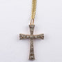 Antiek gouden kruis met oud slijpsel briljant aan gouden collier