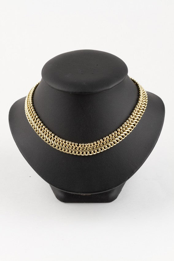 Gouden dubbel schakel gourmet collier