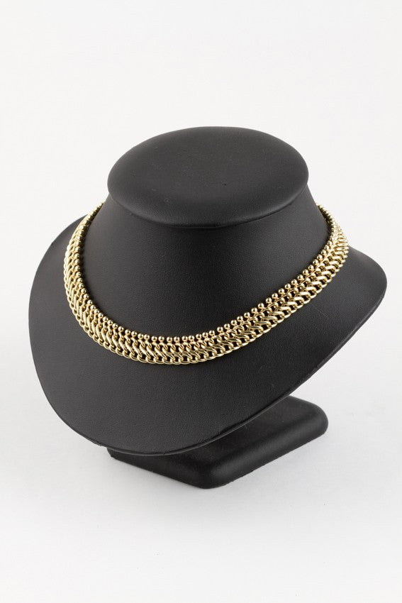 Gouden dubbel schakel gourmet collier