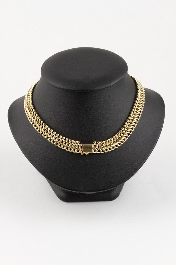 Gouden dubbel schakel gourmet collier