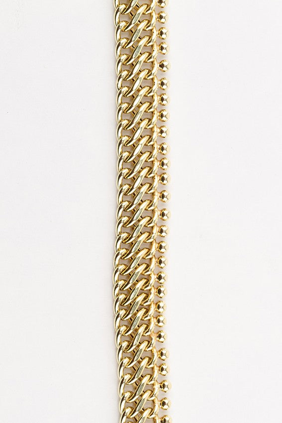 Gouden dubbel schakel gourmet collier