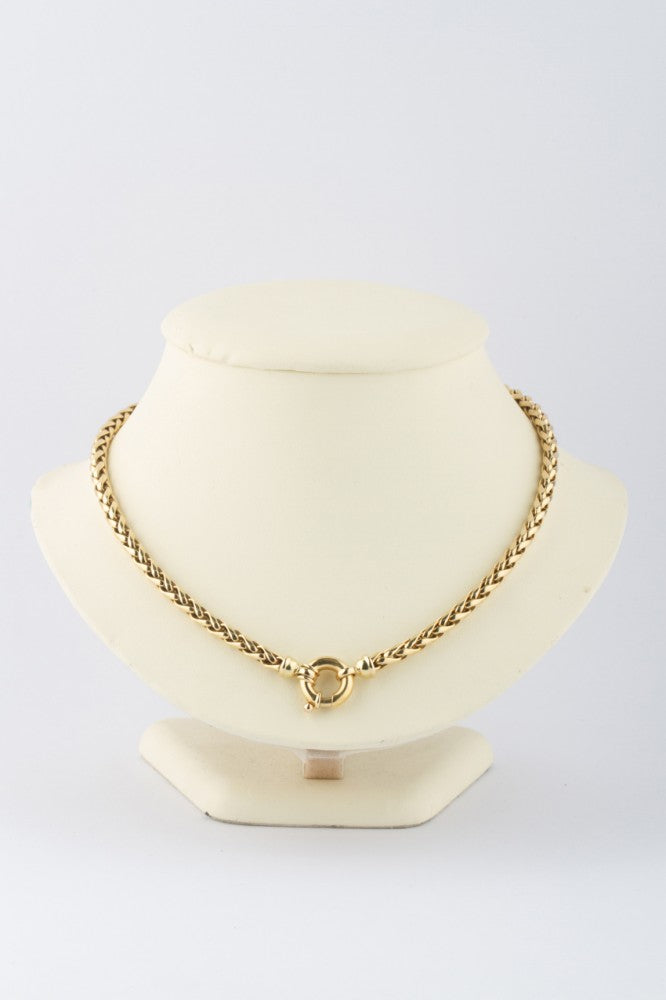 Gouden gevlochten collier