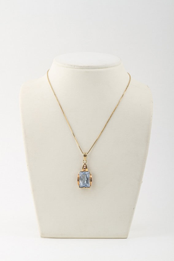 Gouden hanger met synth. spinel