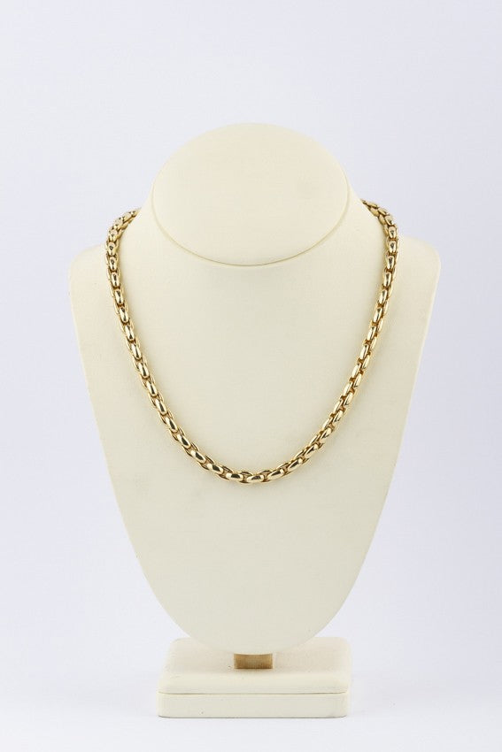 Wit/geel gouden schakel collier