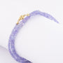 Tanzanite necklace en-chute strung on a gold clasp