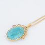 Gouden hanger met turkoois aan gouden gourmet collier