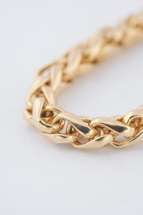 Gouden gevlochten schakel collier