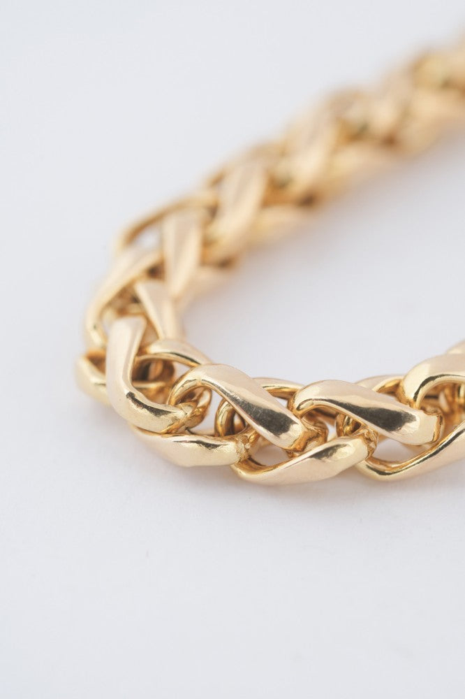 Gouden gevlochten schakel collier