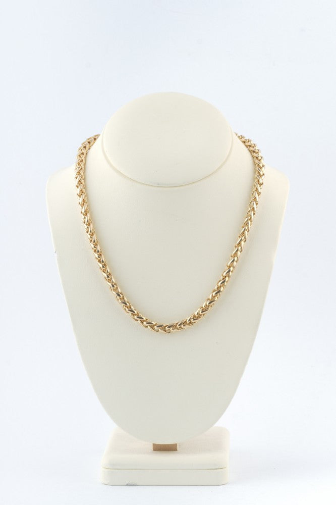 Gouden gevlochten schakel collier