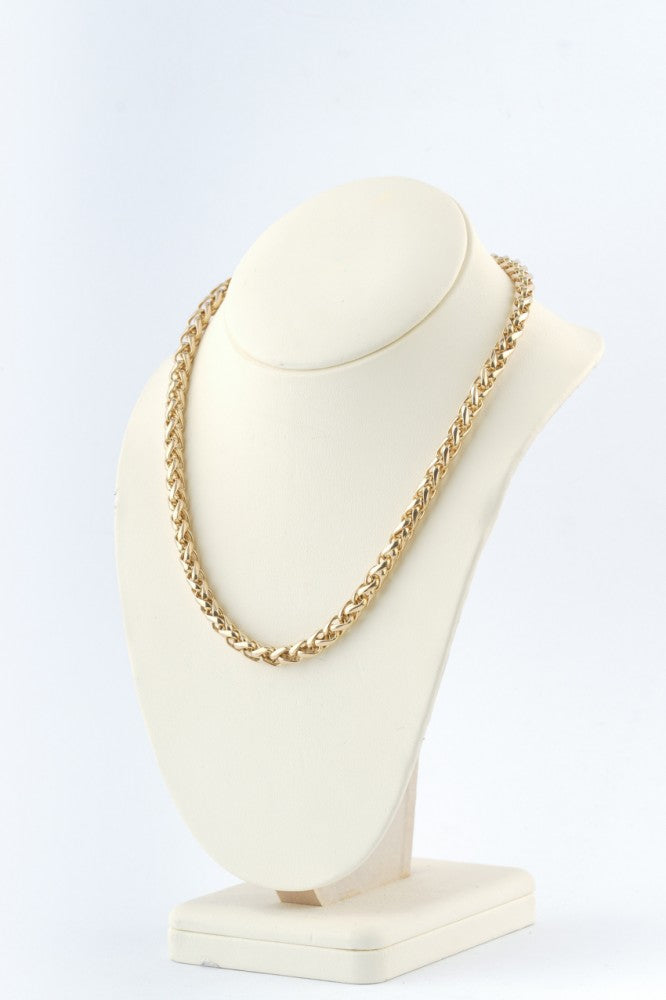 Gouden gevlochten schakel collier