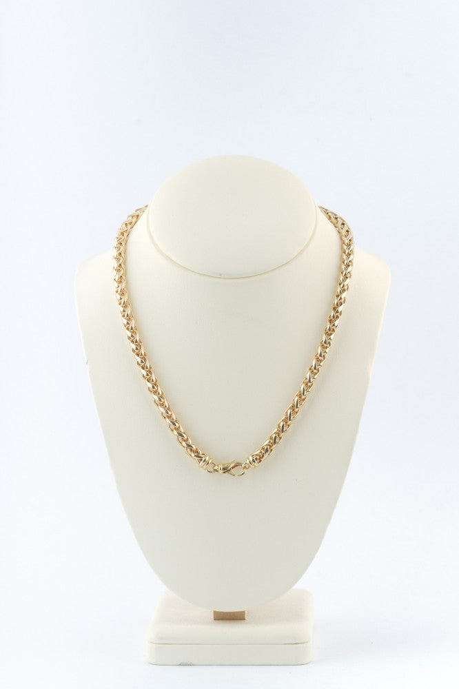 Gouden gevlochten schakel collier