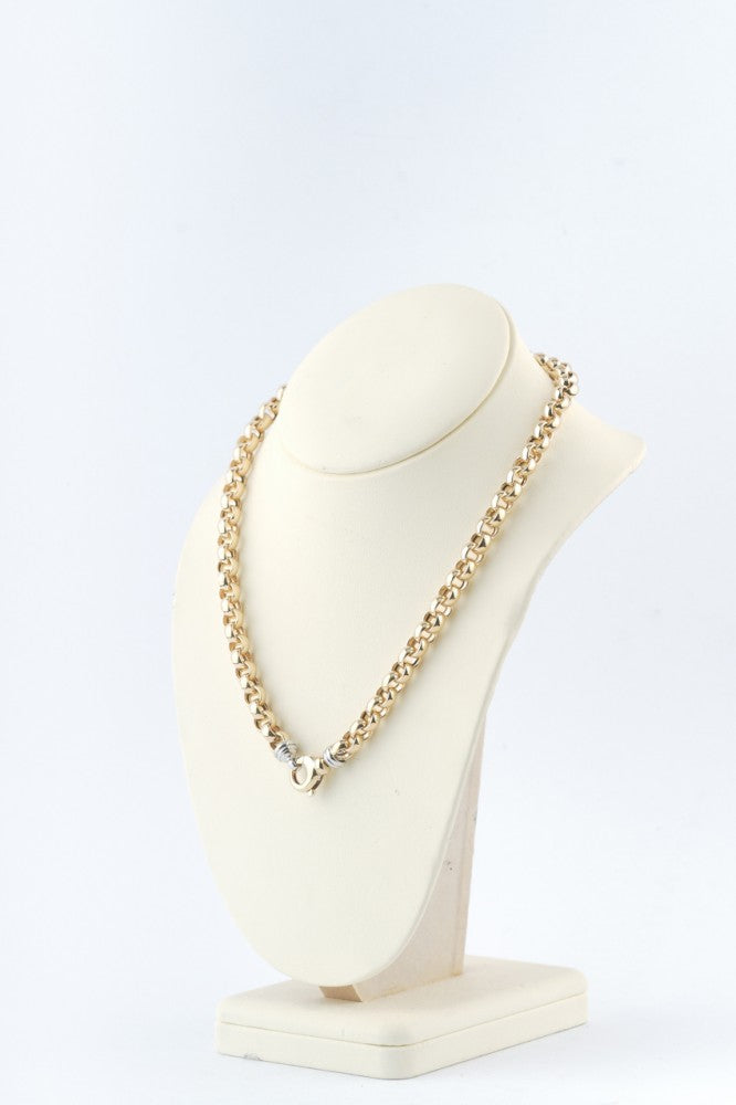 Wit/geel gouden jasseron collier