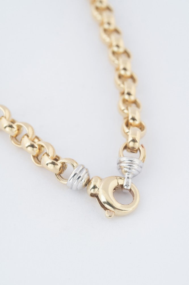 Wit/geel gouden jasseron collier