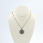 Gold/silver pendant with amethyst and diamonds on a gold foxtail necklace