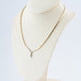 Wit/geel gouden collier met een briljant