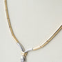 Wit/geel gouden collier met een briljant