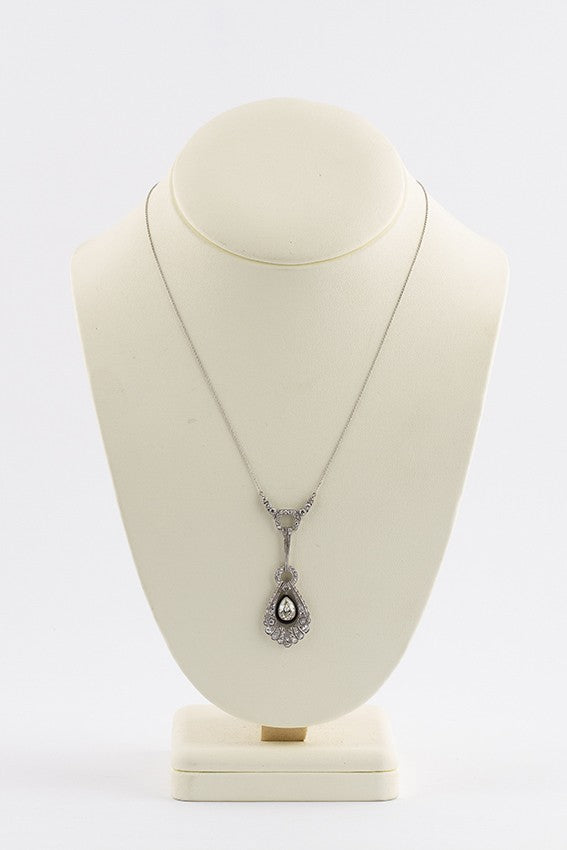 Platina Art Deco collier met briljanten