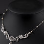 White gold choker with diamonds and pearls