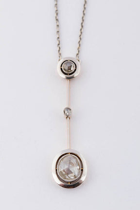 Antieke gouden hanger met roos diamant